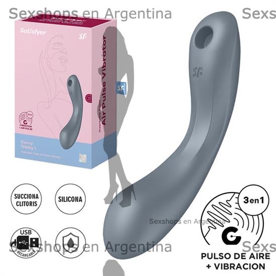 Curvy Trinity 1 Estimulacion clitorial mediante ondas de presion y de punto G mediante vibracion